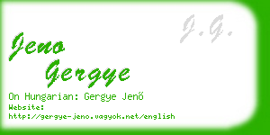 jeno gergye business card
